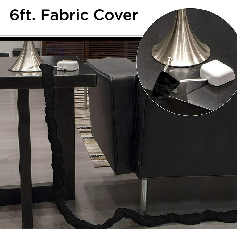 Cordinate 6 ft. Fabric Cord Cover, Black