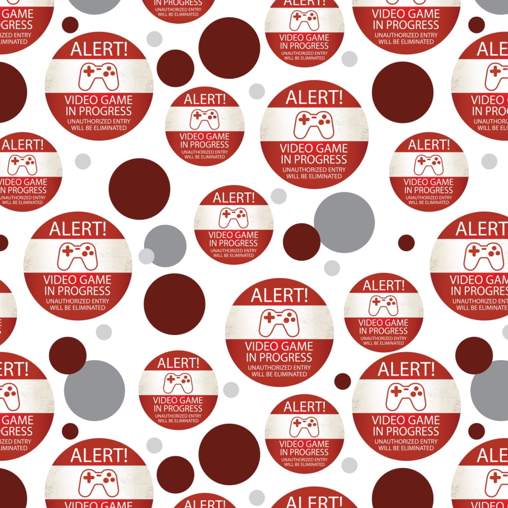 Alert Video Game In Progress Unauthorized Entry Eliminated Premium Gift Wrap Wrapping Paper Roll