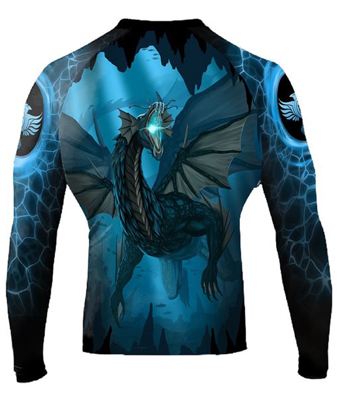 Raven Fightwear Men's Water Dragon Rash Guard MMA BJJ Black - Walmart.com