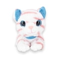 thumbnail image 1 of Gatito De Peluche Adorable Estirado Blanco con Rayas Rosas, 1 of 6