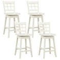thumbnail image 1 of Gymax 4PCS 24.5 Inch Counter Height Bar Chairs Swivel Bar Stools w/ Hollow Backrest White, 1 of 8