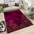 thumbnail image 2 of Rose Gold Red Leaves Area Rugs, Modern Simple Chinese Romantic Plants Living Room Carpet, Carpet Mat Water Proof Bright Color Apply to Playroom Cafe Office Door Mats Porch 5x8ft, 2 of 6