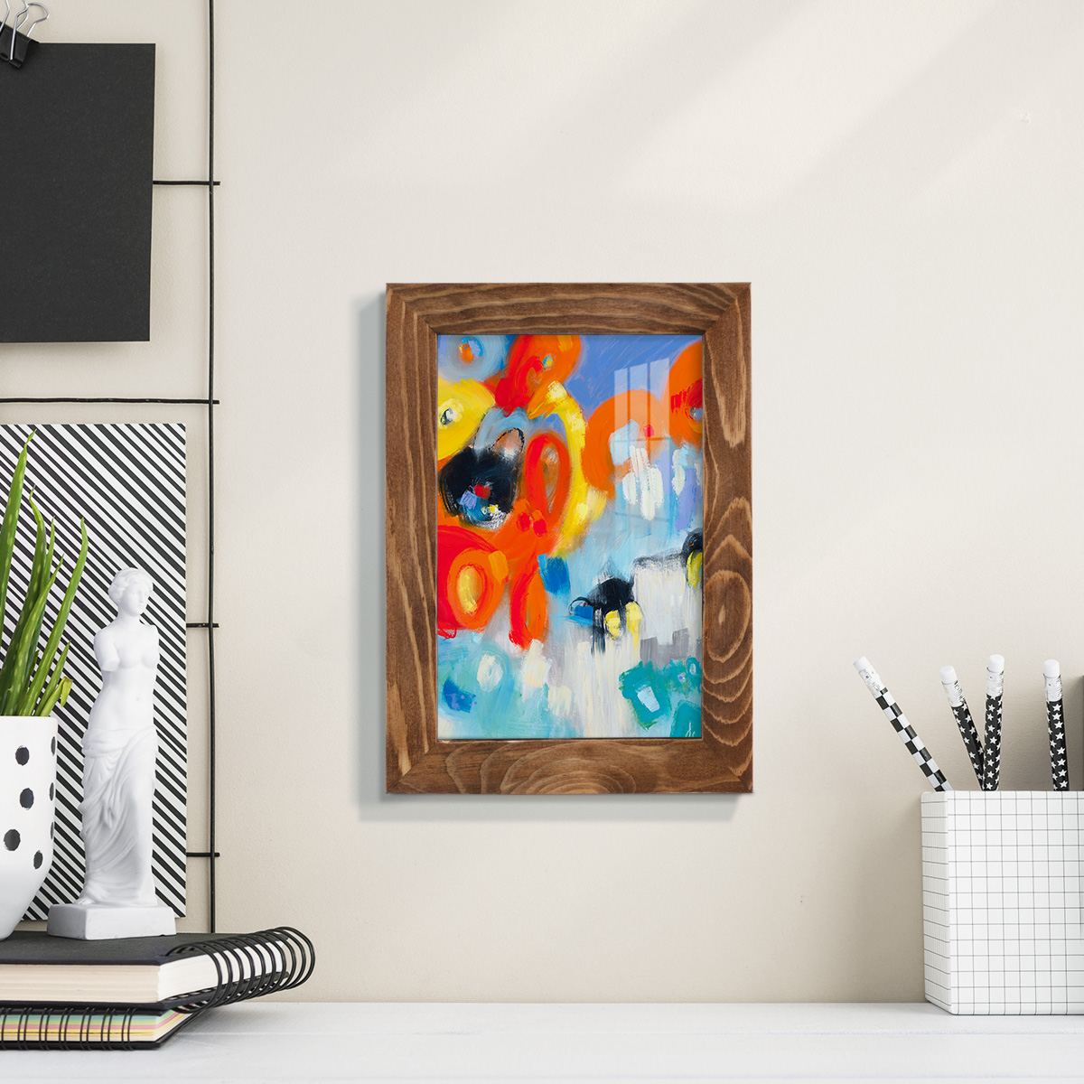 In the Loop V -Framed Print w/glass-Walnut