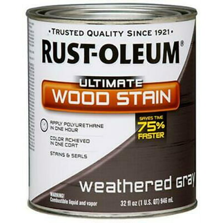 2 PK Rust-oleum QT Weathered Gray Ultimate Interior Wood Stain 1 Coat