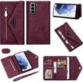 thumbnail image 6 of Wallet Case for Samsung Galaxy S22+ Plus (Not S22), Crossbody Neck Strap Lanyard Purse Handbag Shoulder Strap Cover with ID Card Holder Phone Case for Samsung Galaxy S22 Plus XK Wine, 6 of 14