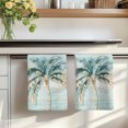 thumbnail image 7 of Teal Grey Palm Trees Kitchen Towels Set of 3, Tropical Turquoise Summer Coastal Absorbent Dish Towels for Kitchen, Microfiber Hand Towel, Quick Drying Tea Towel for Cleaning Decorative Dishcloths, 7 of 7