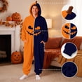 thumbnail image 2 of Basysin Halloween Pajamas Split Color Hooded Onesie Pajamas Soft Unisex Long Sleeve Jumpsuit Comfortable Cosplay Costume For Men And Women Halloween Costume Sleepwear, 2 of 8