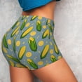 thumbnail image 4 of Fuzoiu Corn On The Leaves Print Women's Workout Shorts,Workout Biker Shorts Women,Exercise Fitness Shorts,Scrunch Short, Athletic Shorts for Gym Yoga Running Sport Active-X-Large, 4 of 8
