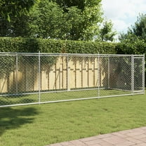 vidaXL Dog Cage Grey Galvanized steel 8x2x1.5 meters Durable Dog Cage