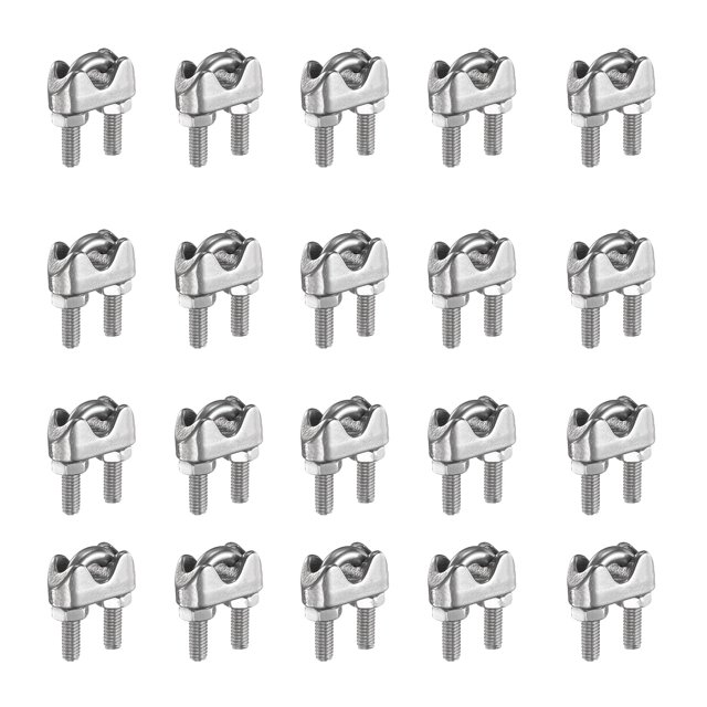 20 Pcs M4 5/32" Abrazaderas de Cable U-Bolt para Aparejo de Cable de Alambre Sistema de Barandilla de Carpa