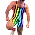 thumbnail image 2 of pstuiky Camisetas sin mangas para hombre, Mono deportivo informal sin mangas a rayas para hombre Tops elegantes para mujer s, 2 of 4