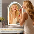 thumbnail image 2 of Swafrrt Arch Makeup Mirror with Lights, 30x38inch Vanity Mirror, Lighted Makeup Mirror, 3 Color Modes, Dimmable Light, HD 4MM Shatter Proof Mirror, 2 of 8