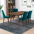 thumbnail image 2 of Alpen Modern Solid Wood Table and Teal Velvet Chair Dining Room Furniture Set, 2 of 6