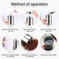 thumbnail image 4 of Manual Coffee Grinder with Adjustable Setting - Conical Burr Mill & Brushed Stainless Steel - Burr Coffee Grinder for , Drip Coffee, Espresso, French Press, Turkish Brew,1 x Coffee Grinder,silver, 4 of 8