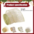 thumbnail image 3 of Gold Openwork Mesh Ribbon, Wired Christmas Ribbon with Metallic Edge for Tree Decor, Wreaths, Garland and Bow Making, 3 of 4