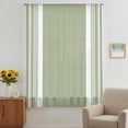 thumbnail image 2 of Farmhouse Sage Green Sheer Curtains 108 Inches Extra Long, Aesthetic Modern Line Striped Light Filering Curtains, Privacy Drapes Simi Floor to Veiling Curtain for Living Room Bedroom Window Treatment, 2 of 8
