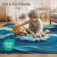 thumbnail image 4 of ODIKA 4'x6' Abstract Blue Washable Area Rug for Dorm Room, Small Living Stain Resistant Low Profile, Easy Care, 4 of 7