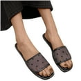 thumbnail image 5 of Anuirheih Slip on Sandals Women,Women's Flat Sandals Comfortable Shoes Polka Tulle Open Toe Slippers(Black), 5 of 6