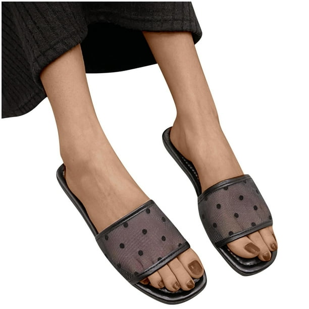 Flat Sandals Flat Sandals Comfortable Shoes Polka Dot Tulle Open