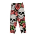 thumbnail image 4 of Kll Womens Skull And Roses Print Pajama Pants Soft Pajama Bottoms For Women Cozy Lounge Pants, 4 of 9