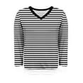 thumbnail image 6 of Casual Women's Pleated V Neck Long Sleeve Blouse Shirt Top Solid Color Loose Fit Elegant Business Casual Office Wear | CSEONE,Black L, 6 of 9