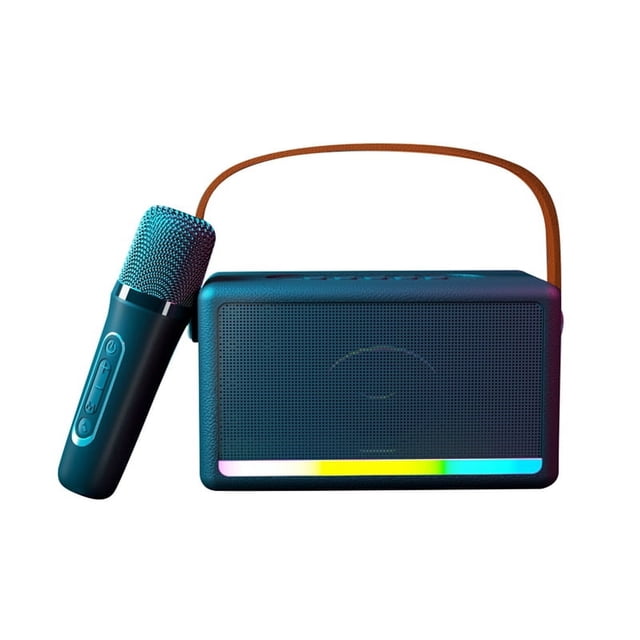 Karaoke Machine for Kids Adults Mini Portable Bluetooth Karaoke Speaker with Wireless Microphone LED Light for Banquet,B