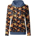 thumbnail image 3 of Costumes d'Halloween pour Femmes, Sweat à Capuche Décontracté à Manches Longues Squelette Automne Grande Taille Tendance Col Rond, 3 of 6