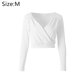 thumbnail image 2 of Camisetas de manga larga con cuello en V y fruncido sexy para mujer, 2 of 5
