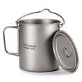 thumbnail image 4 of Ultralight 750ml Titanium Pot Portable Titanium Water Mug Cup with Lid and Foldable Handle Outdoor Camping Cooking Picnic, 4 of 7
