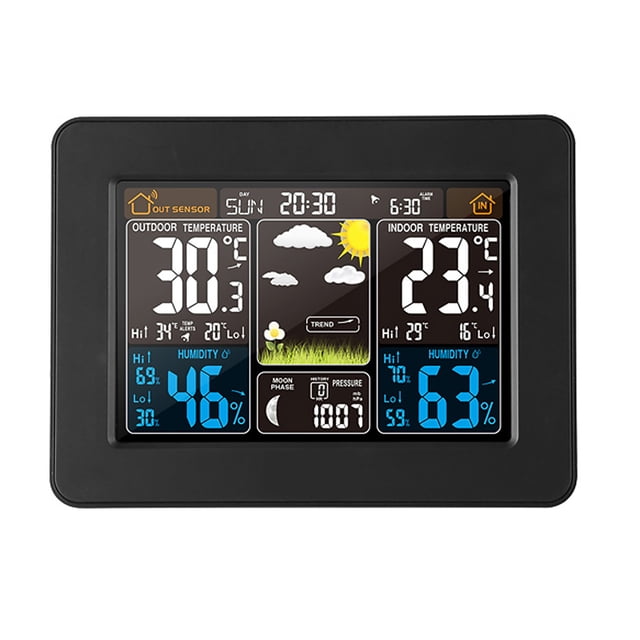Estación Meteorológica Digital Reloj De Pronóstico Pantalla A Color Reloj Despertador Electrónico Multifuncional Calendario Perpetuo Temperatura Humedad Speravity HA024109-01