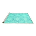thumbnail image 2 of Ahgly Company Machine Washable Indoor Square Abstract Turquoise Blue Contemporary Area Rugs, 8' Square, 2 of 4