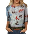 thumbnail image 2 of Corset pour Femmes Impression Animale Col Rond Manches Longues Hauts Décontractés Blouse Grande Taille Blouses pour Femmes en Solde, 2 of 5
