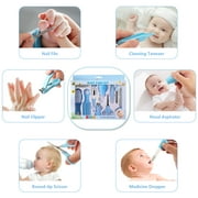 BUSATIA 10 in 1 Baby Healthcare and Grooming Kit,Safety Newborn Nursery Care Set, with Hair Brush Comb,Nail Clipper,Thermometer,Pacifier Clip,Nasal Aspirator for Newborn Infant Baby-Blue