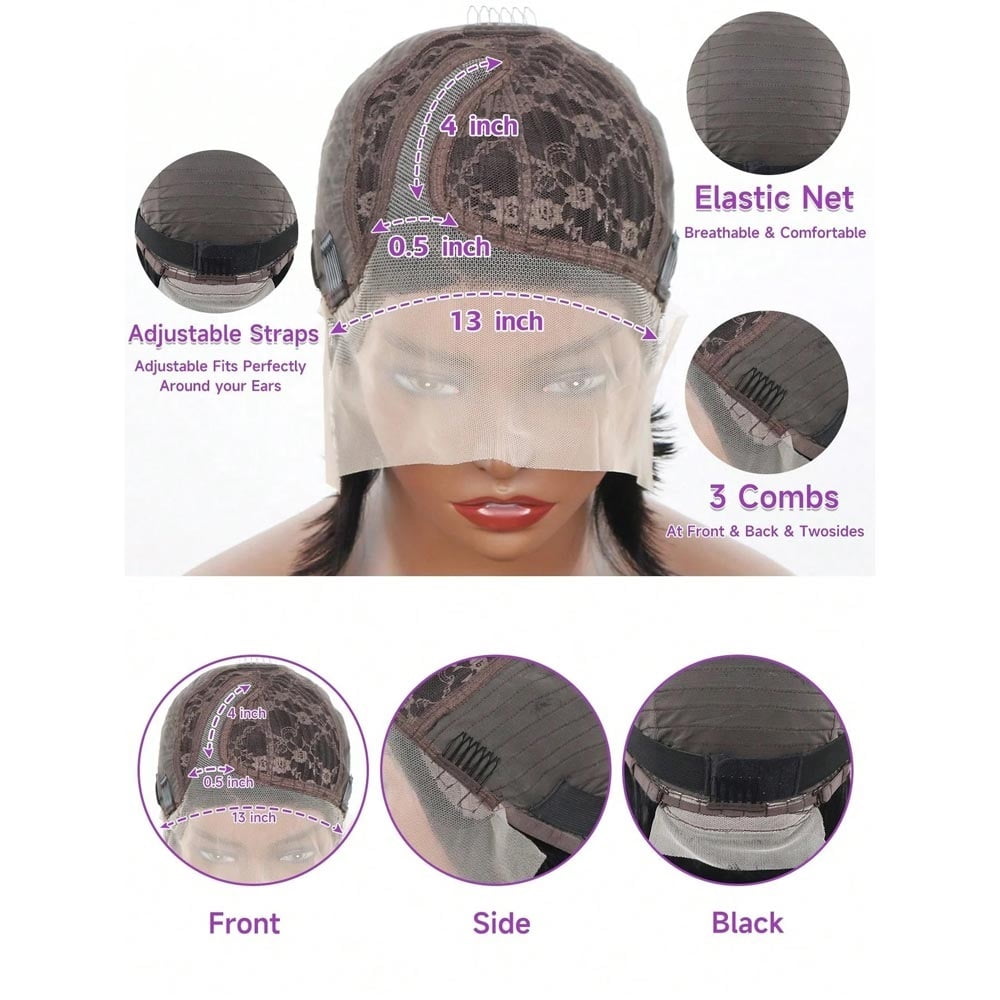Brazilian Human Hair Pre Plucked Water Wave Side Part Lace Front Wigs