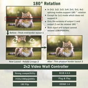 Video Wall Controller 2x2 HDMI/DVI 4K – Combine 4 TVs into One Display, Rotate, Extra Audio, IR Remote