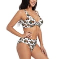 thumbnail image 2 of Kdxio Cartoon Tractor Print Women's 2 Piece High Waisted Wrap Spaghetti Strap Summer Swimsuit Bikini Set-Medium, 2 of 7