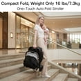 thumbnail image 6 of Gravity Folding Baby Stroller - Portable Toddler Stroller w/ Adjustable Backrest & Canopy, Lightweight and UV Protected Travel Stroller, One-Hand Automatic Folding - Light Gray, 6 of 10
