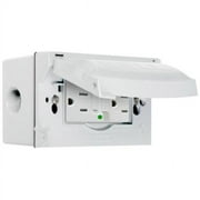 RACO 5874-6S Weatherproof Self-Test GFCI Outlet Kit, White, 15A, 125V, Each
