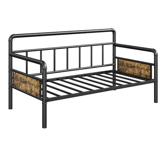 Ataucjin Metal Daybed Frame Twin Size,Heavy Duty Metal Twin Bed Frame,Daybed for Living Room Bedroom Guest Room