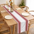 thumbnail image 4 of Red Striped Table Runner Farmhouse Simple Line Vertical Stripes Tablerunners 16 x 72 Inch, Table Decorations Tabletop Scarf for Summer Gathering Holiday Farmhouse Kitchen Dining Decor, 4 of 8