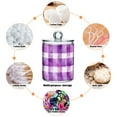 thumbnail image 6 of Yayeee 4 Pack Qtip Holder Bathroom Cotton Swab Canister with Lid Clear Dispenser Set, Purple and White Pattern, 6 of 6