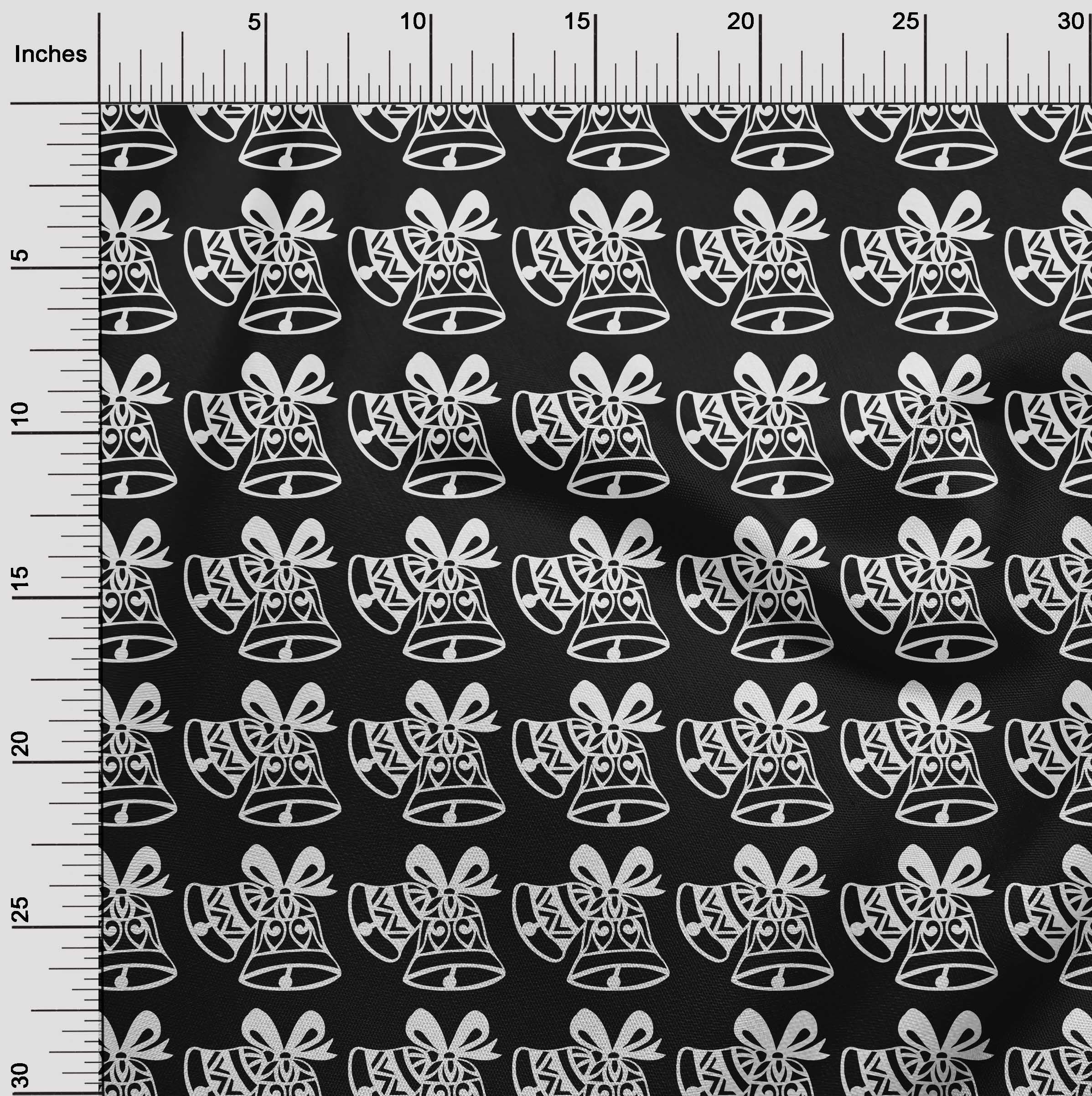 oneOone Cotton Cambric Black Fabric Merry Christmas Quilting Supplies Print Sewing Fabric By The Yard 56 Inch Wide