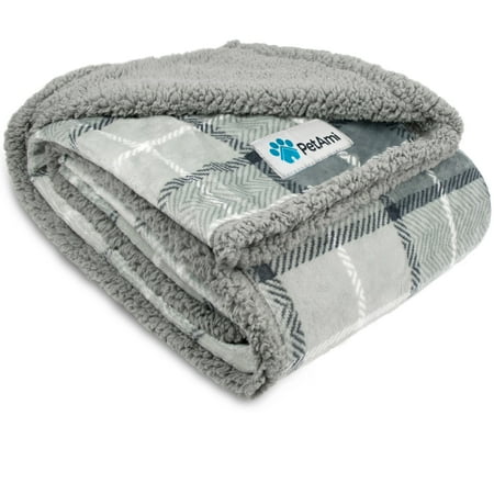 UPC: 0619775266940 | PetAmi Waterproof Dog Blanket For Small Medium Dog  Pet Puppy Blanket Couch Cover Protection  Sherpa Fleece Cat Blanket Sofa Bed Furniture Protector Reversible Soft Washable 29×40 Plaid Light Grey
