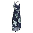 thumbnail image 4 of SMihono Robe Maxi Bohème d'Été pour Femmes Grande Taille Robe Maxi Asymétrique pour Femmes Décontractée à Col en V d'Été à Fleurs Sans Manches Robes de Plage Évasées Robe d'Été, 4 of 8
