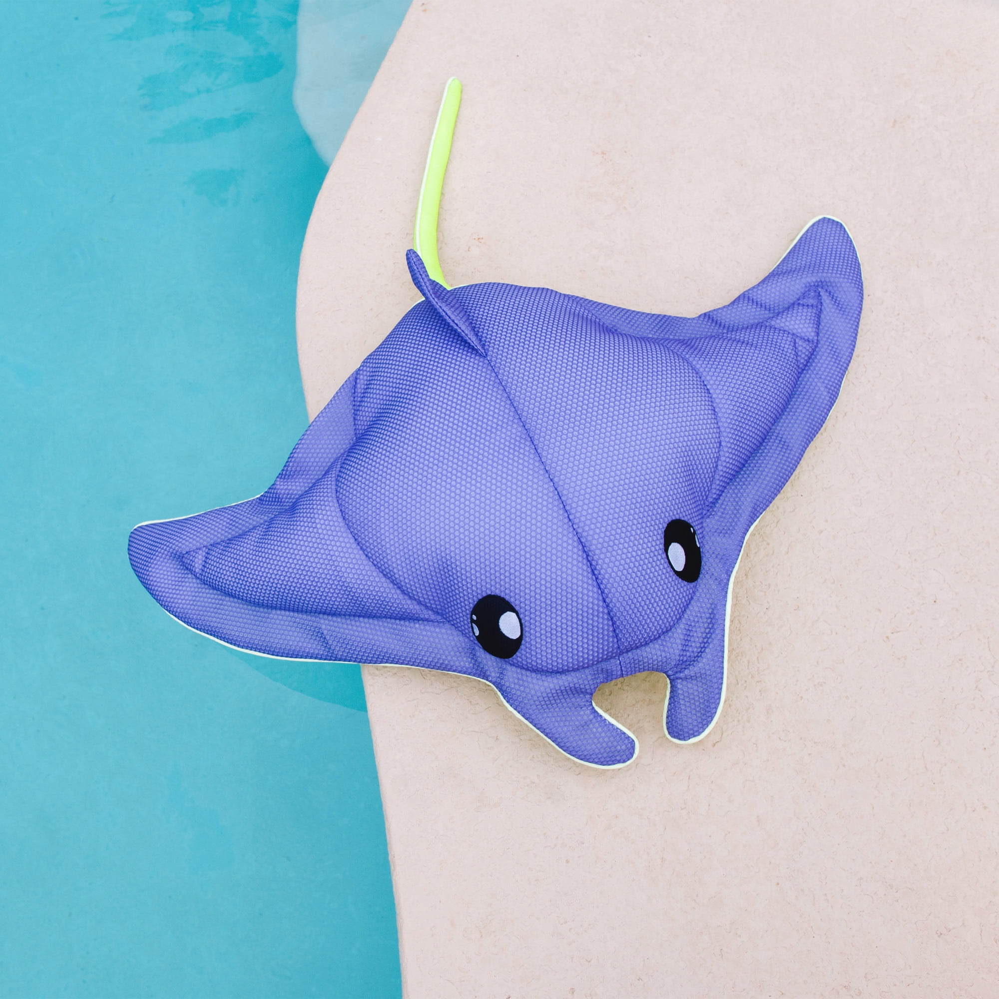 Big Joe Pool Petz Large Manta Ray Animal Pool Toy Float, Manta Ray Shape Mesh, Quick Draining Fabric, 3.5 feet