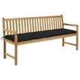 thumbnail image 6 of vidaXL Patio Bench with Bright Green Cushion 94.5" Solid Teak Wood, 6 of 161