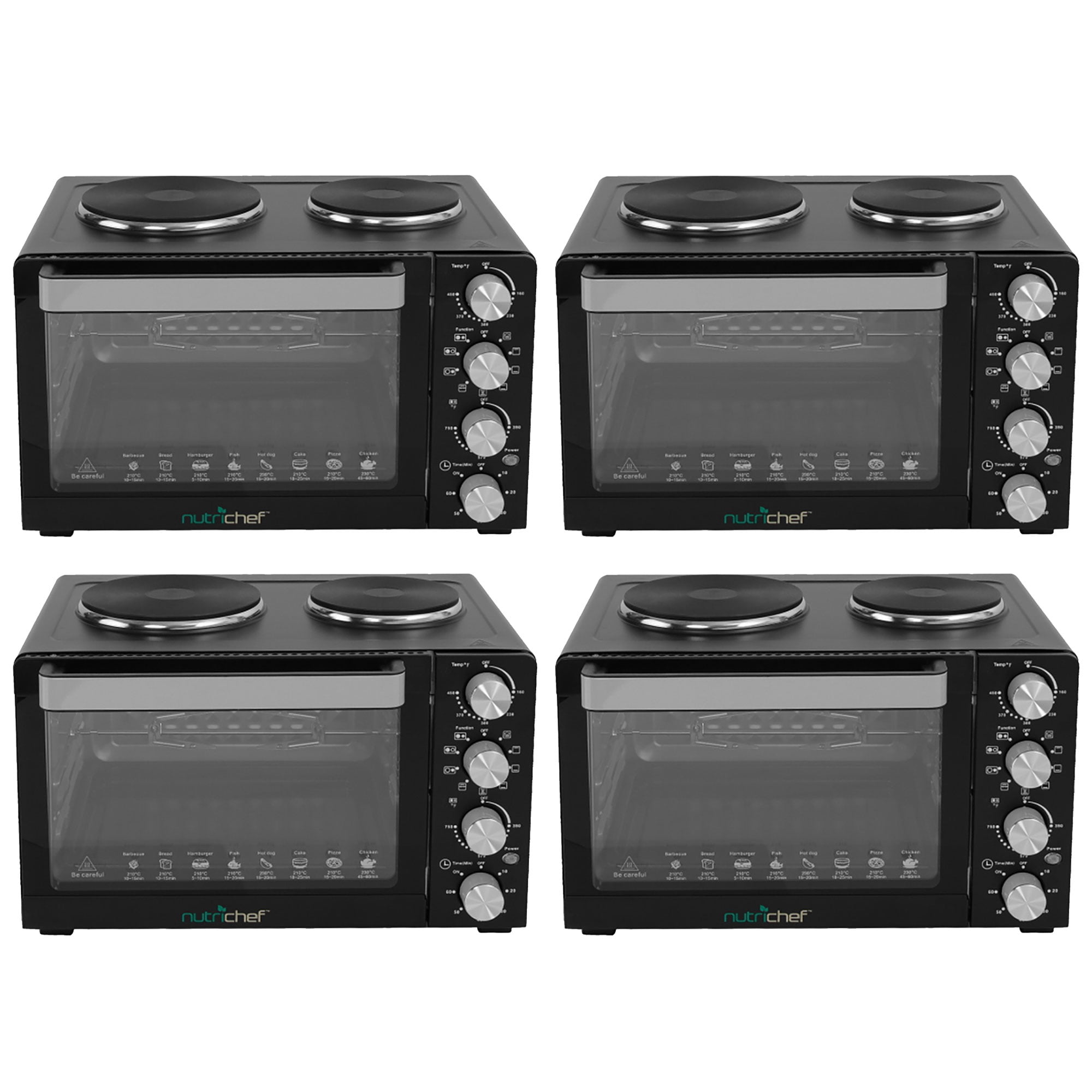 NutriChef Kitchen Countertop Convection Oven Cooker with Warming Plates