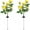 Yellow, variant on Rirool 2-Pack Solar Rose Flower Stake Lights, 10 Waterproof LED Flowers for Outdoor Garden, Pathway, Patio, Yard Decoration, Blue - Yellow