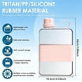 thumbnail image 2 of Flat Water Bottle with Handle 500 ml Flat Water Bottle BPA-Free Leak-Proof Slim Water Bottle for Travel Outdoor Fitness Sports Cycling Work School,Pink, 2 of 7