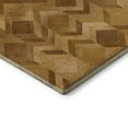 thumbnail image 3 of Addison Rugs Mayfield Washable Cowhide Herringbone Brown Round Rug, 8' x 8', 3 of 4